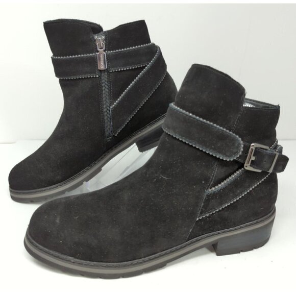 Blondo Boots Vital Ankle Booties Black Suede Casual Zip Waterproof Womens 8M - Picture 1 of 13